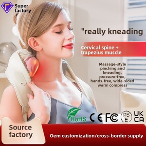 Masajeador de Vértebras Cervicales, Masaje de Hombros y Cuello con Vibración, Compresa Caliente, Almohadilla de Masaje con Infrarrojos de 4 Velocidades, Alimentación por USB - Product Image 4