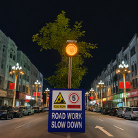 Feux de signalisation routière à haute intensité, alimentés par énergie solaire, clignotants jaunes, barrière de 400 mm, adaptés à une utilisation sur les routes scolaires