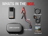 Démarreur portable 12V PLUS pour voiture et camion avec compresseur de pompe à air 150 PSI, gonfleur de pneus 8000 mAh 1700 A
