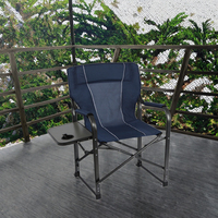 Chaise de jardin pliante Portable robuste poignée de poche de Table d'appoint en métal en aluminium pour chaise de directeur de Camping en plein air de plage