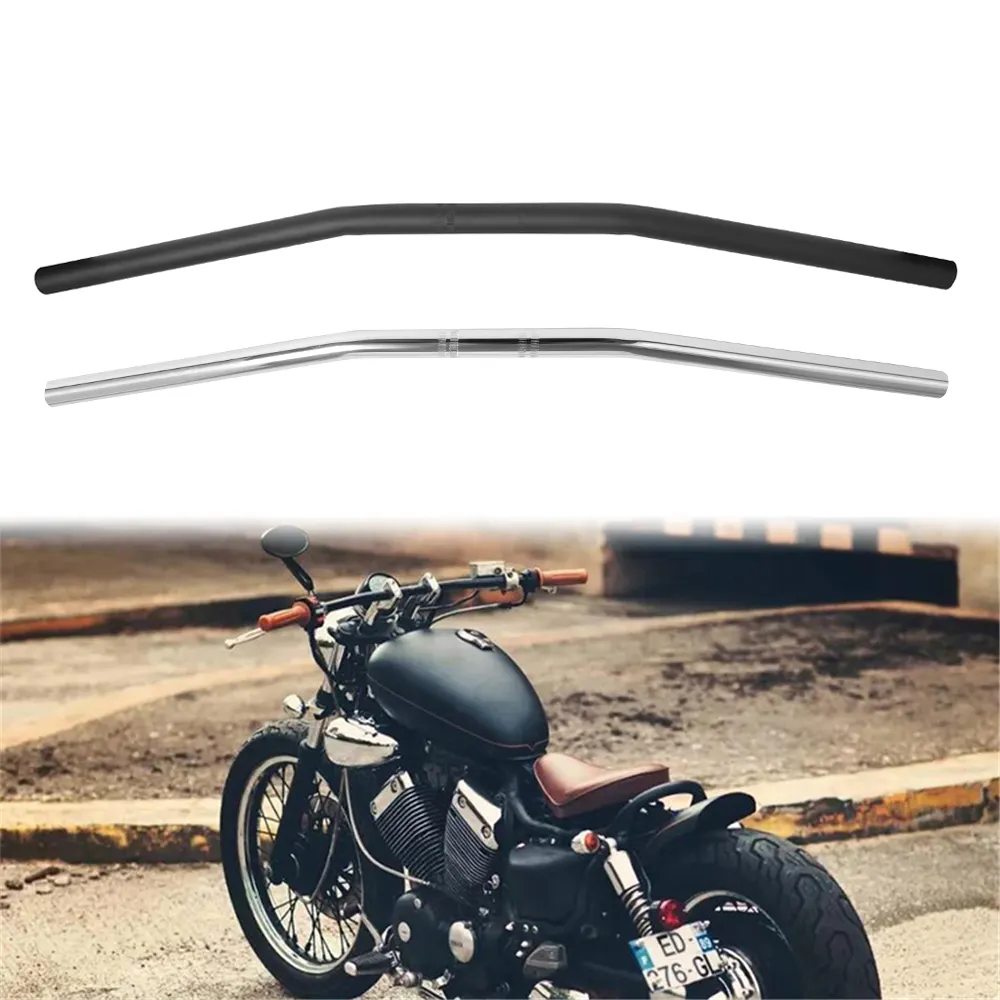 Fer universel noir mat 7/8 "22mm pour motos vélos Cruve Bend glisser guidon café Racer Honda Yamaha Harley Suzuki