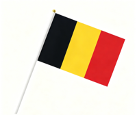 Drapeau de bureau belge, mini drapeau belge à main, mât en acrylique, polyester imprimé numériquement, pour supporters, pour le bureau et la maison