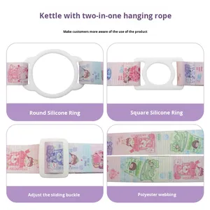 Correa portátil <span class=keywords><strong>de</strong></span> poliéster dos en uno para botella <span class=keywords><strong>de</strong></span> agua para niños, conveniente diseño cruzado para facilitar su transporte - Product Image 5