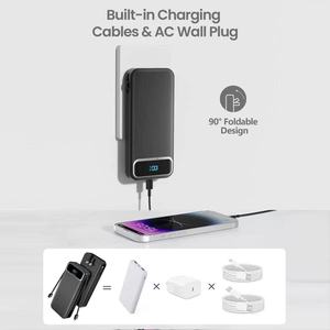 แบตสำรองพกพา 20000mAh ชาร์จเร็ว PD30W พร้อมปลั๊กในตัว ช่องเสียบ USB A และ USB C สำหรับ iPhone Samsung iPad - Product Image 6