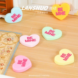 Piezas de Corazón de Resina Bemine, Accesorios en Miniatura para Casa de Muñecas 3D, Colores Mezclados, Texto Be Mine, Materiales Decorativos de Dibujos Animados para Manualidades - Product Image 3