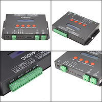 Contrôleur LED K-4000C pour cartes SD, pixels LED WS2812, SPI DMX512, double sortie DC 5V 12V 24V, programmable pour bandes LED