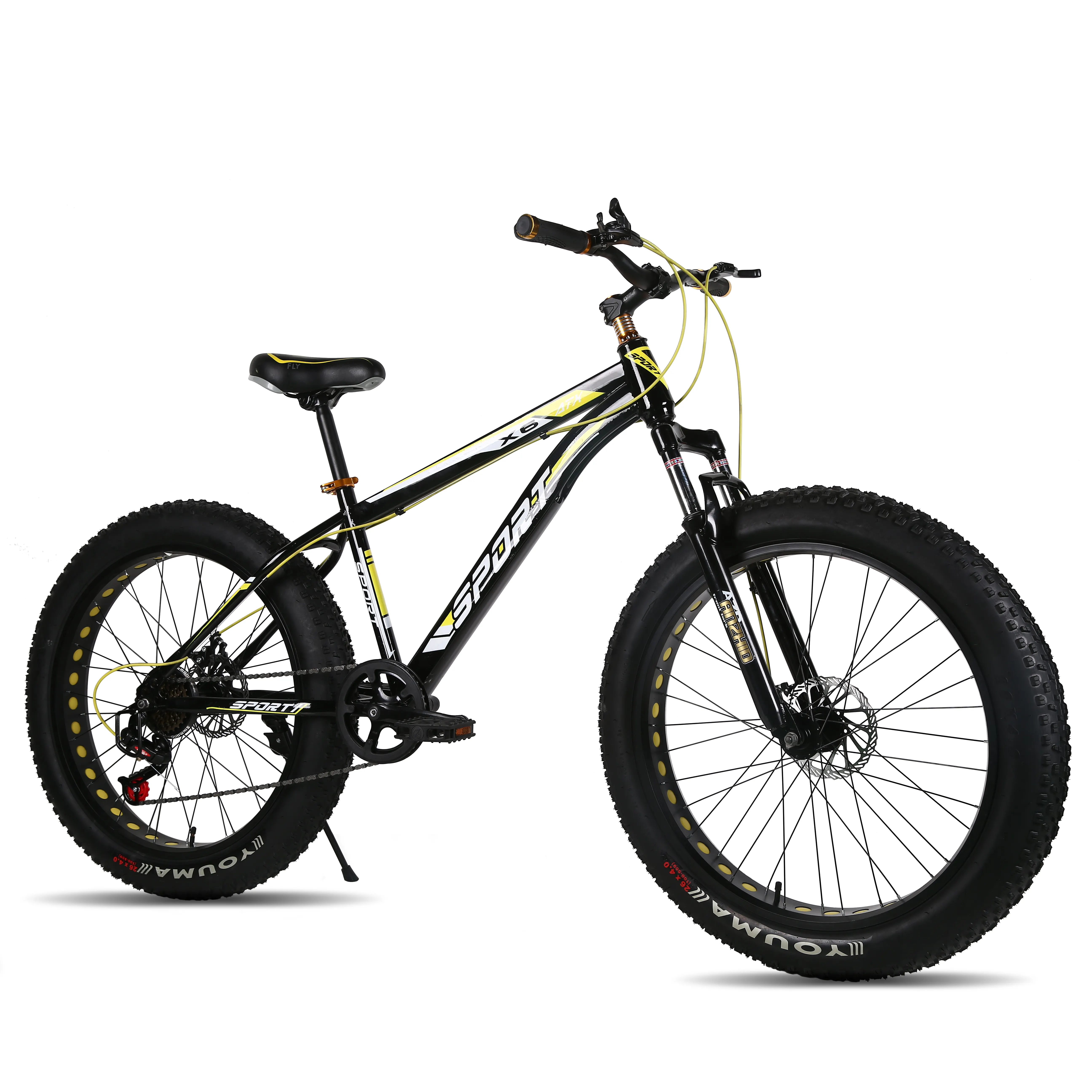 Bicicleta de estrada 2024 29 polegadas com 21 marchas e pedal comum garfo de aço neve montanha BMX ciclo pneu gordo para venda