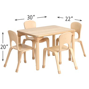Ensemble table et chaise d'apprentissage Montessori en bois courbé pour crèche, garderie, école maternelle, mobilier de sécurité écologique pour usage en maternelle - Product Image 3