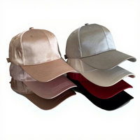 Gorra de Béisbol de 6 Paneles, Diseño de Visera de Satén con Aspecto de Seda y Spandex, Tela Ligera y Transpirable