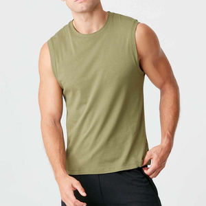 Camiseta sin Mangas para Hombre de Algodón Orgánico Ecológico, Teñido de Bajo Impacto, Producción Ética, Ropa Deportiva Informal, Logotipo Personalizado, Transpirable, al por Mayor - Product Image 5