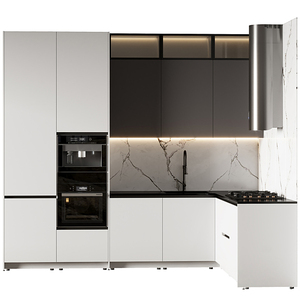 Mobili da <span class=keywords><strong>Cucina</strong></span> Moderni su Misura, Armadietti in Legno Laccato Bianco per Appartamenti, Prodotti in Cina - Product Image 2
