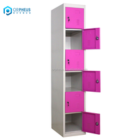 Casier individuel en acier KD à 6 portes avec serrure à clé pour le rangement scolaire