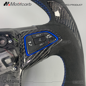 Volant en fibre de carbone personnalisé avec poignées en microfibre pour Ford Focus MK3 RS ST ST-Line 2015-2018, amélioration de l'intérieur de la voiture - Product Image 4