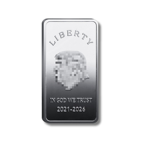 Barra commemorativa patriottica moderna rettangolare in ghisa, placcata oro e argento, souvenir non circolare da collezione - Product Image 3