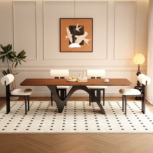 Solid <strong>Medieval</strong> Wood Dining Table Retro Home Living Room Desk Long Office Workbench Elegant and Durable <strong>Furniture</strong> - Product Image 3