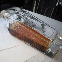 Bouteilles en verre de gin vides transparentes personnalisées bouteilles en verre de vin rhum vodka bouteilles en verre de whisky avec étiquettes