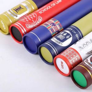 Customized Size Logo Recycled <b>Cardboard</b> Diploma Wrapping Paper <b>Cardboard</b> Cylinder <b>Tube</b> Certificate Holder - Product Image 4