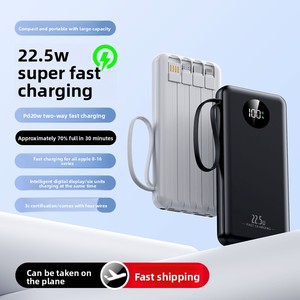 Power Bank HXB 20000mAh <span class=keywords><strong>con</strong></span> Ricarica Rapida PD 22.5W, <span class=keywords><strong>Cavi</strong></span> Integrati, Display LED, <span class=keywords><strong>Batteria</strong></span> Esterna Portatile per Vendita all'Ingrosso - Product Image 3