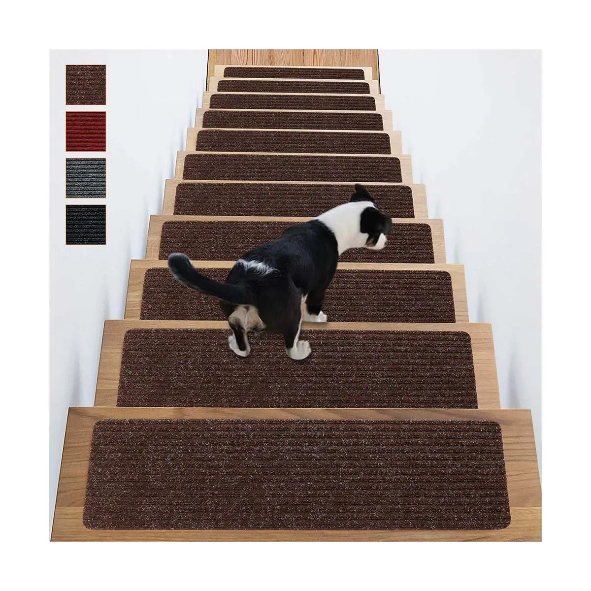 Tapis d'intérieur antidérapant côtelé, tapis antidérapant, tapis, marches d'escalier pour escaliers en bois