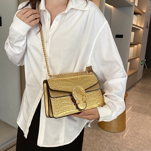 Nuovissima Borsa da Donna di Design alla Moda con Doppia Catena Metallica Tracolla per <span class=keywords><strong>Borse</strong></span> a Mano <span class=keywords><strong>Borse</strong></span> di Lusso in Pelle di Coccodrillo - Product Image 6