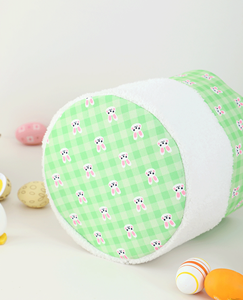 Cesta de Peluche con Orejas de Conejo, Diseño Monograma, Portátil, a Cuadros, Grande, para Dulces de Pascua, Regalos, Decoración para Fiestas - Product Image 6
