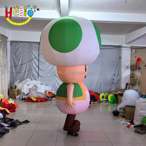 Costume gonflable de jeu d'événement, costume de personnage de dessin animé, costume de <span class=keywords><strong>champignon</strong></span> gonflable vert avec lumière LED - Product Image 2