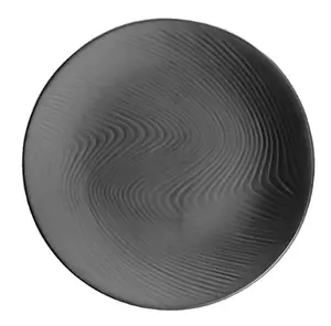 Высококачественная многоразовая черная пластиковая тарелка из меламина по хорошей цене