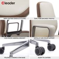 Chaise de bureau exécutive présidentielle en cuir Napa, ergonomique, à dossier haut, avec support mobile à 360 degrés et base en silicone, pour usage commercial et directionnel