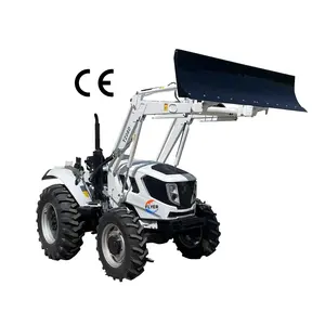 Biaya rendah 4x4 90hp traktor pertanian dengan front end loader mesin pertanian traktor besar dengan ce