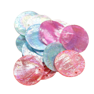 25Mm Đánh Bóng Mẹ Vỏ Ngọc Trai Hạt Nhiều Màu Sắc Tự Làm Seashell Thủ Công Mặt Dây Chuyền Phổ Biến Đĩa Gương Tự Nhiên Mục Tiêu Thủ Công - Product Image 2