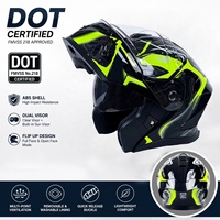 Casque de moto homologué DOT, casques pour moto, intégral, double visière, léger, pour la course et la sécurité, équipement de course