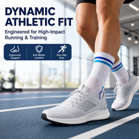 Chaussettes de compression personnalisées OEM/ODM avec logo sur mesure, en Spandex/Nylon/Coton, longueur genou, pour le sport et l'usage quotidien