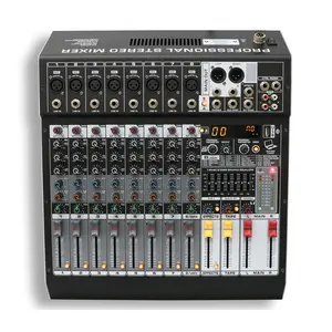 GS-80 Factory Best Selling 8 Channel 7-Band Equalization 2 AUX Auxiliary Output 99DSP Audio Mixer