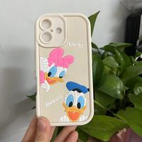 Filles 3d stéréoscopique mignon dessin animé Silicone mignon dessin animé canard personnalisé couleur Pure étui de téléphone portable pour Iphone 16 Pro Max 15