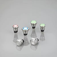 ELEWIND Interrupteur à bouton-poussoir momentané en acier inoxydable 19 mm 1NO1NC PM195F-11/S 220v Max. Sans lumière LED