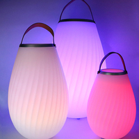 Lampe de camping sans fil à poignée, chargeur sans fil, lampe LED décorative portable en plastique avec haut-parleur, produits rotomoulés, fabrication directe usine