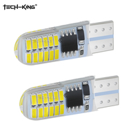 Luz indicadora de ancho de gel de sílice LED para motocicleta, Flash T10 3014 24SMD, luces de matrícula, luz ancha resaltada para automóvil