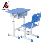 Meubles scolaires ergonomiques modernes et personnalisables, ensemble bureau et chaise réglables en hauteur pour salle de classe et centre de formation