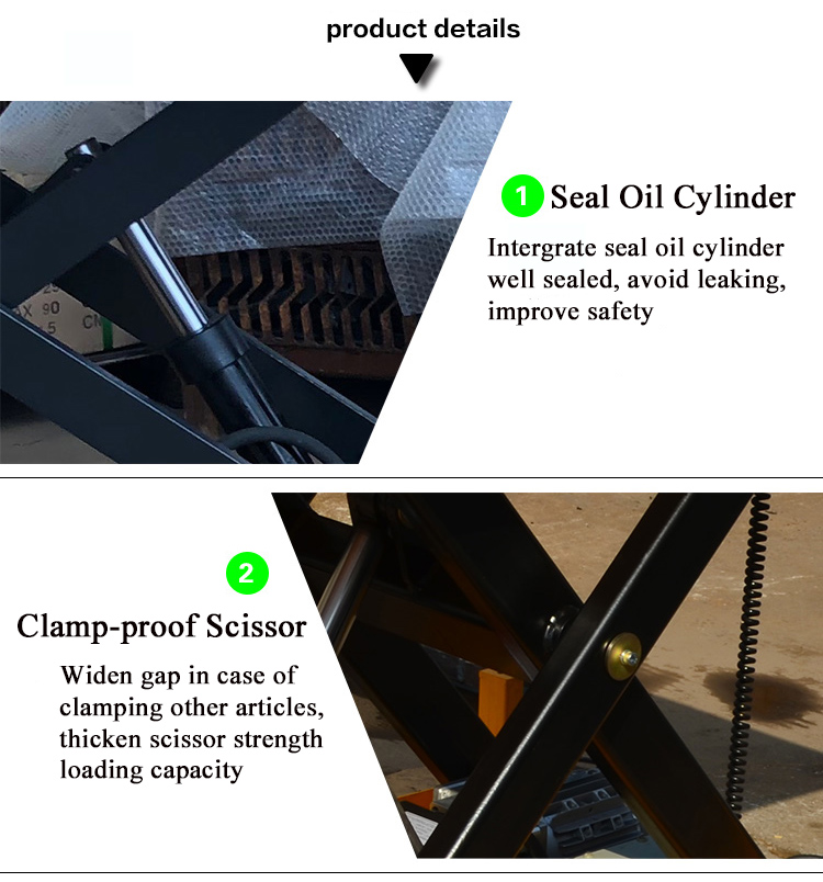 SJG stationary scissor lifting platform 1t 2t 3t electric hydraulic cargo lift tables small size