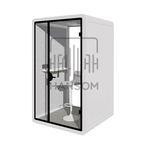 可移动声学办公吊舱隔音办公电话亭私人工作吊舱最多2个座位，带家具办公亭 - Product Image 4