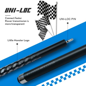 Taco de billar Little Monster Equation de fibra de carbono de 12.4mm y 19oz con baja deflexión, juego de taco de billar con estuche blando - Product Image 4