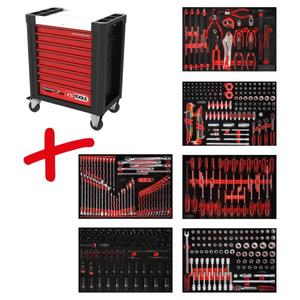 KS TOOLS - 810.6423 PERFORMANCE plus chariot d'outils d'atelier P10 avec 423 outils pour chariots à outils à 6 tiroirs AVEC ASSORTIMENT - Product Image 1