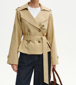 Manteau <span class=keywords><strong>Trench</strong></span> <span class=keywords><strong>Court</strong></span> <span class=keywords><strong>Femme</strong></span> Double Boutonnage Ceinturé Coupe-Vent Automne Hiver Streetwear Bureau et Trajet Quotidien - Product Image 2