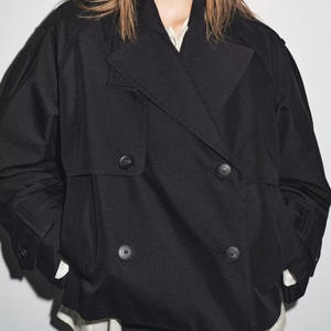 Gabardina corta repelente al agua Popular de serie de moda elegante para <span class=keywords><strong>mujer</strong></span> de estilo europeo americano Ins 2025 botón para - Product Image 4