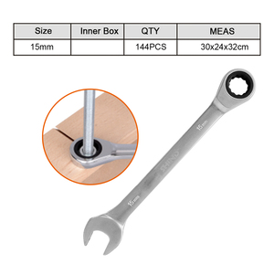 SHIND 94224 Multi-functional Combination Ratchet Wrench <strong>15mm</strong> High-End Fixed Ratchet <strong>Spanner</strong> Faster Tightening Dual-purpose Tools - Product Image 6
