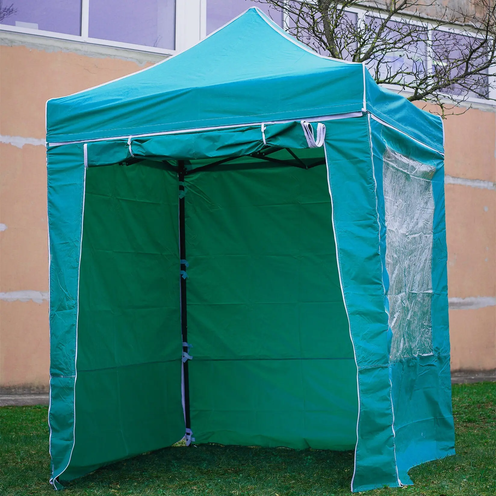 Pop Up Stalen Frame Opvouwbare Donkergroene Kleur Tent 2X2M 6.5X 6.5ft Camping Prieel Met Muren
