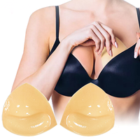 Coussinets de poitrine invisibles triangulaires double face en silicone, adhésifs, lavables, sans couture, respectueux de la peau, pour augmenter la taille de la poitrine des femmes