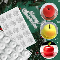 15-fach 3D Apfel Silikon Mousse Kuchenform Pudding Dessert Schokoladenform Fruchtkuchen Dekorationswerkzeug für Weihnachten
