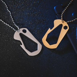 Collana <span class=keywords><strong>con</strong></span> <span class=keywords><strong>Ciondolo</strong></span> Geometrico Irregolare Personalizzato in Stile Hip Hop, Design a Chiave Inglese e Cavatappi, Gioielleria Artigianale - Product Image 4