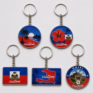 Llavero Metálico Personalizado al por Mayor con Temática de Haití, Souvenir de Viaje, Regalo Cultural para Turistas - Product Image 1